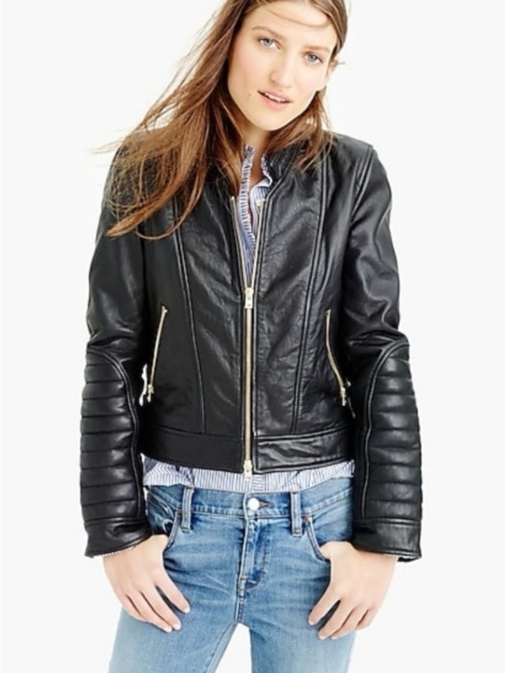 J Crew Quilted Leather Jacket - Women